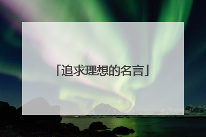 追求理想的名言