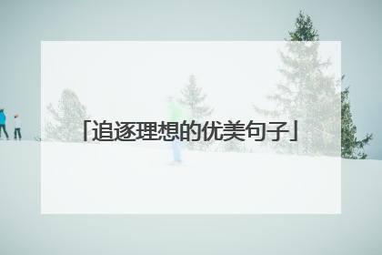 追逐理想的优美句子
