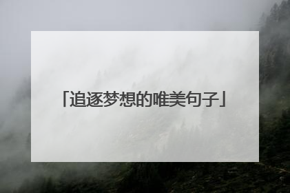 追逐梦想的唯美句子