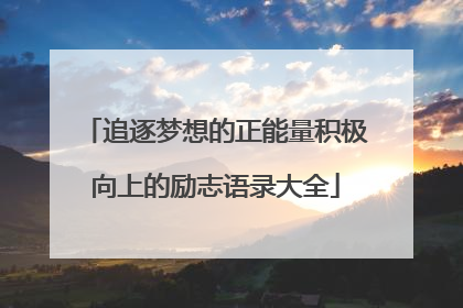 追逐梦想的正能量积极向上的励志语录大全