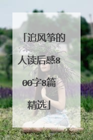 追风筝的人读后感800字8篇精选