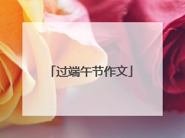 过端午节作文