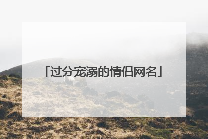 过分宠溺的情侣网名