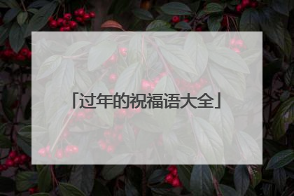 过年的祝福语大全