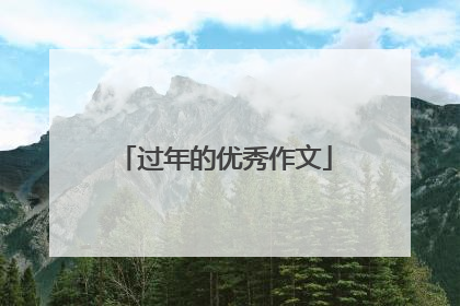 过年的优秀作文