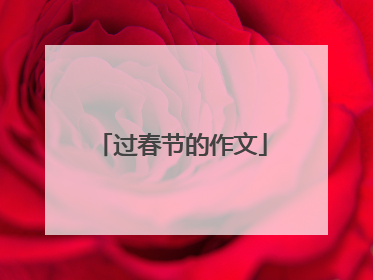过春节的作文