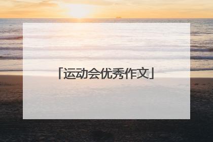 运动会优秀作文