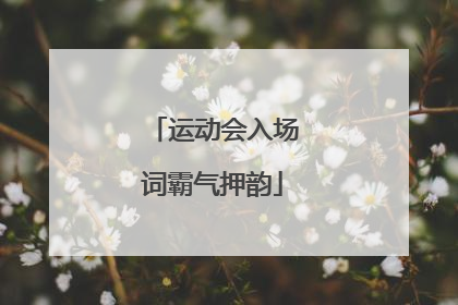 运动会入场词霸气押韵