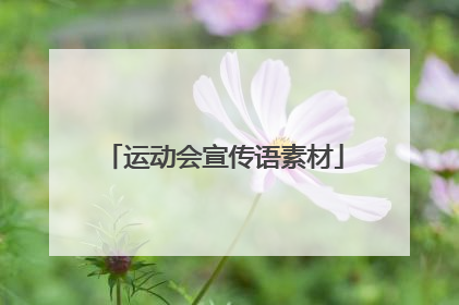 运动会宣传语素材