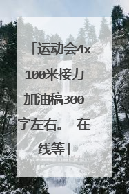 运动会4x100米接力加油稿300字左右。 在线等