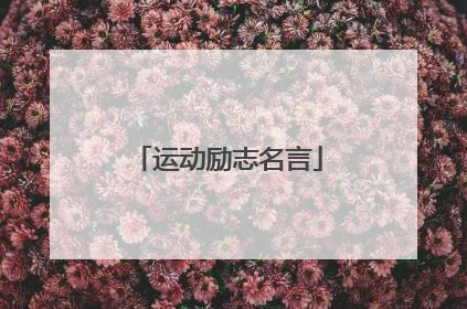 运动励志名言