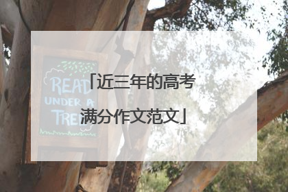 近三年的高考满分作文范文
