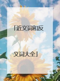 近义词和反义词大全