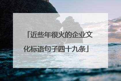 近些年很火的企业文化标语句子四十九条