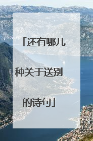 还有哪几种关于送别的诗句