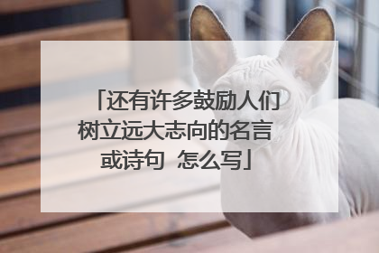 还有许多鼓励人们树立远大志向的名言或诗句 怎么写