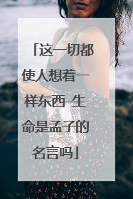 这一切都使人想着一样东西—生命是孟子的名言吗