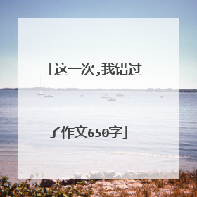 这一次,我错过了作文650字