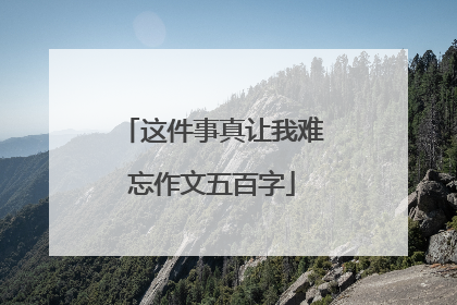 这件事真让我难忘作文五百字