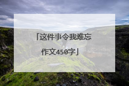 这件事令我难忘作文450字