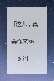 这儿,真美作文300字