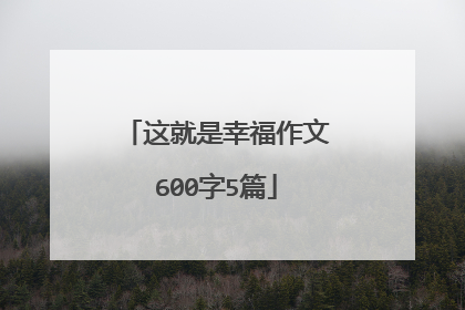 这就是幸福作文600字5篇