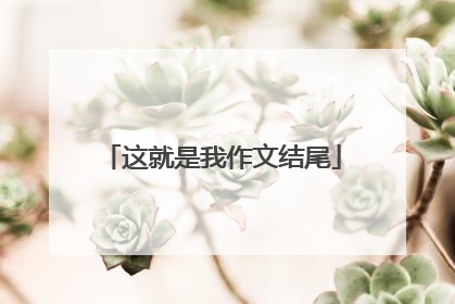 这就是我作文结尾