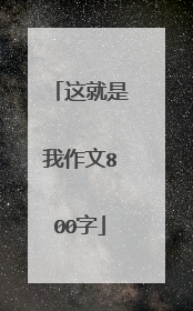 这就是我作文800字