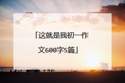 这就是我初一作文600字5篇