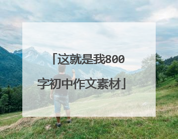 这就是我800字初中作文素材
