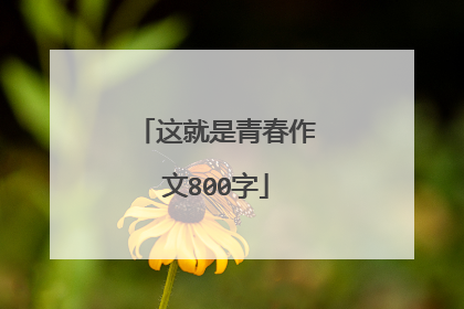 这就是青春作文800字
