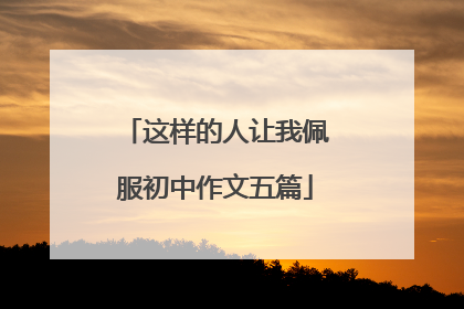 这样的人让我佩服初中作文五篇