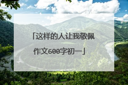 这样的人让我敬佩作文600字初一