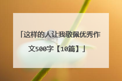 这样的人让我敬佩优秀作文500字【10篇】