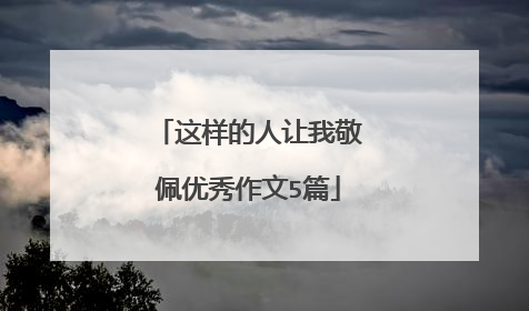 这样的人让我敬佩优秀作文5篇