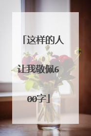 这样的人让我敬佩600字