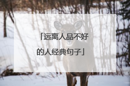 远离人品不好的人经典句子