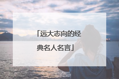 远大志向的经典名人名言