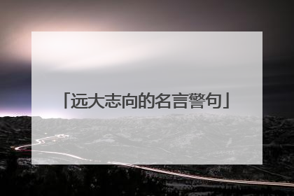 远大志向的名言警句