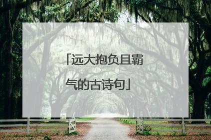 远大抱负且霸气的古诗句