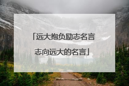 远大抱负励志名言 志向远大的名言