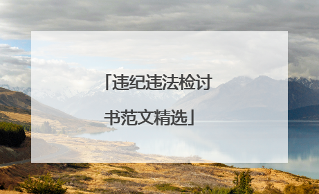 违纪违法检讨书范文精选