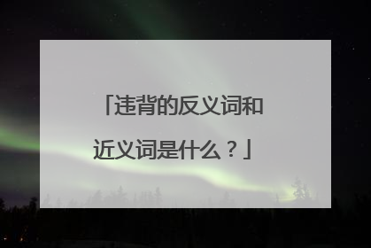 违背的反义词和近义词是什么?