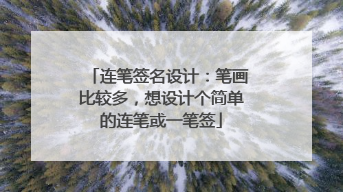 连笔签名设计:笔画比较多,想设计个简单的连笔或一笔签