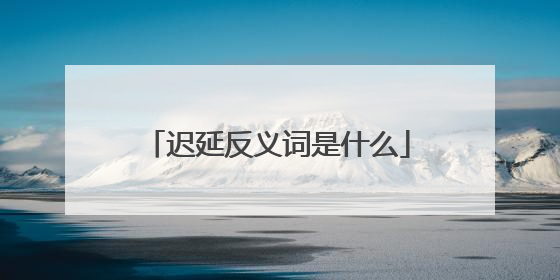 迟延反义词是什么