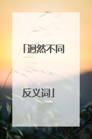迥然不同反义词