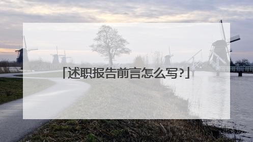 述职报告前言怎么写?