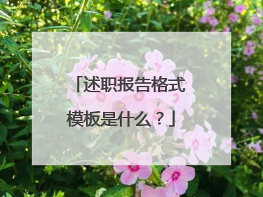 述职报告格式模板是什么？