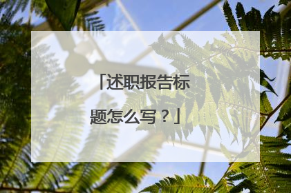 述职报告标题怎么写？