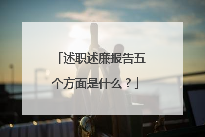 述职述廉报告五个方面是什么?